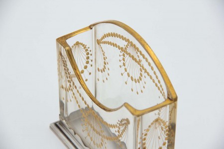 Porta cartas de vidro lapidado